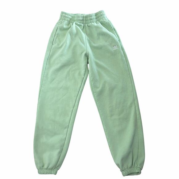 adidas Tops - Adidas Originals Sweatpants Womens XS Green Joggers Trefoil Logo Fleece Lounge